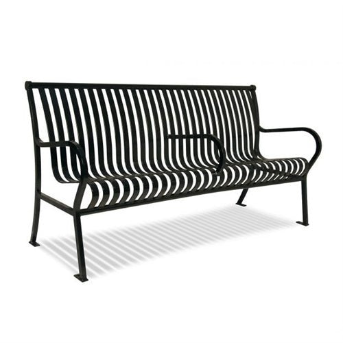 UltraPlay Hamilton Outdoor Bench with Back 4'L - Horizontal Slat (Playcore PLA-91-HS4) - SchoolOutlet