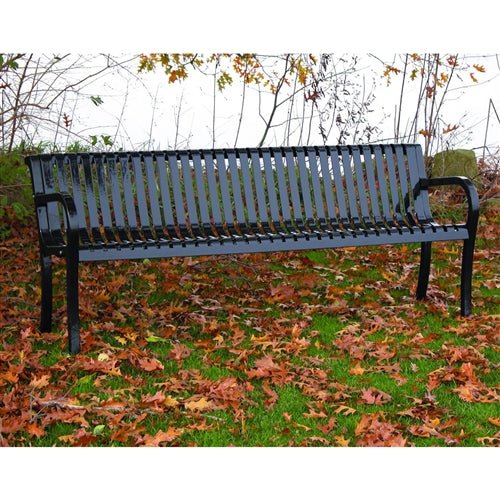 UltraPlay Lexington Outdoor Bench with Back 6'L - Surface Mount Legs (Playcore PLA-954-V6) - SchoolOutlet