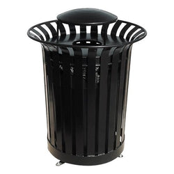 UltraPlay Lexington Outdoor Trash Receptacle with Rain Bonnet Top & Plastic Liner - 36 Gallon