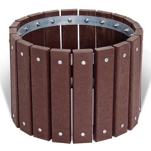 Recycled Plastic Round Outdoor Planter - 26.75" Round x 18" H (Playcore PLA-RD2418-XXX) - SchoolOutlet
