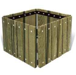 Pressure Treated Square Outdoor Planter - 26.75" Square x 18" H (Playcore PLA-SQ2418-PT) - SchoolOutlet