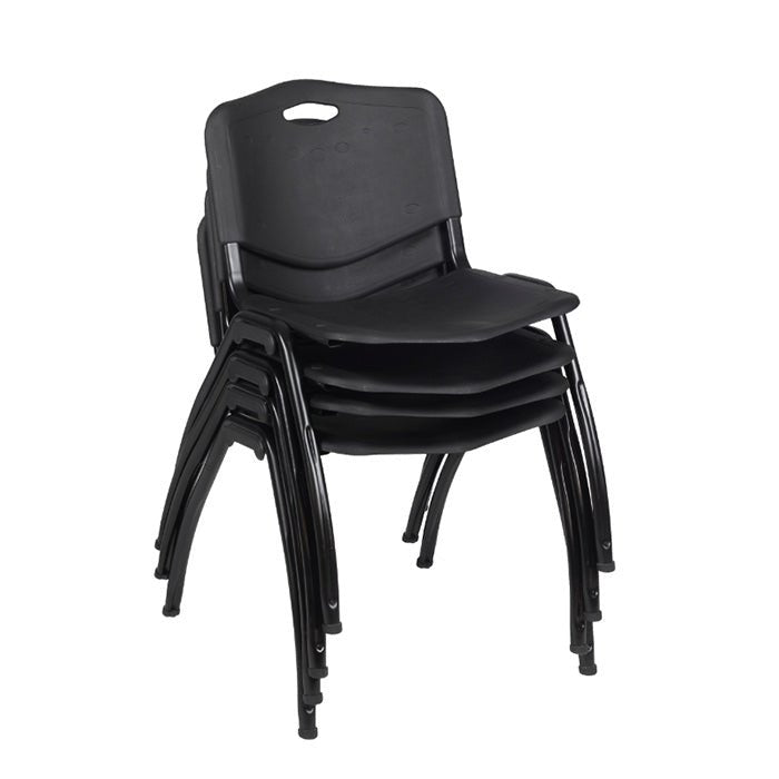 Regency M Lightweight Stackable Sturdy Breakroom Chair (4 pack)- Black - SchoolOutlet