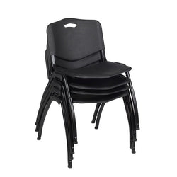 Regency M Lightweight Stackable Sturdy Breakroom Chair (4 pack)- Black