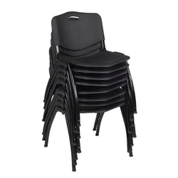Regency M Lightweight Stackable Sturdy Breakroom Chair (8 pack)- Black