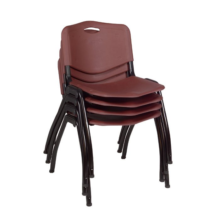 Regency M Lightweight Stackable Sturdy Breakroom Chair (4 pack)- Burgundy - SchoolOutlet