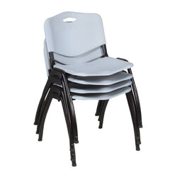 Regency M Lightweight Stackable Sturdy Breakroom Chair (4 pack)- Grey