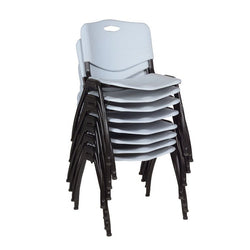 Regency M Lightweight Stackable Sturdy Breakroom Chair (8 pack)- Grey