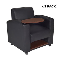 Regency 7701JVBK2PK - Nova Tablet Arm Chair w/ Storage  (2 pack)- Black/Java(Regency 7701JVBK2PK)