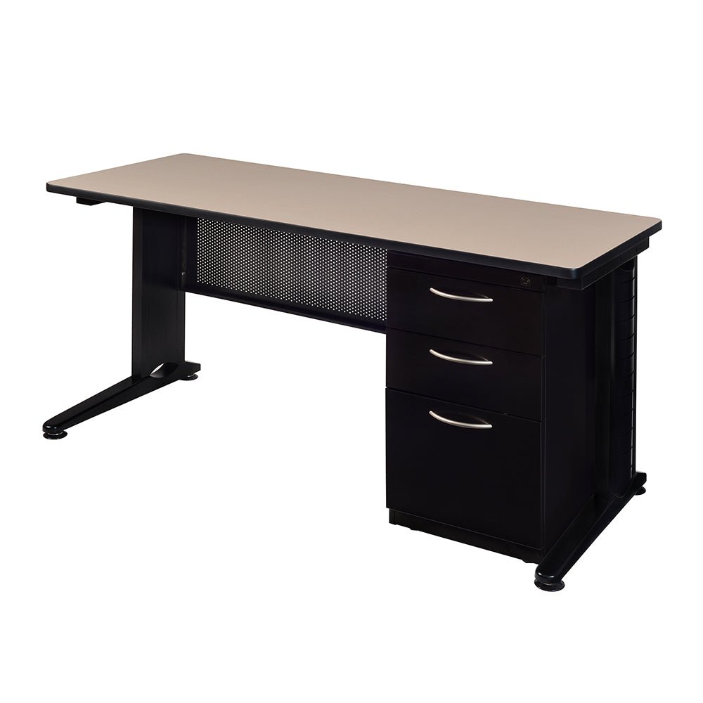 Regency Fusion 60 x 24 Teachers Desk with Single Pedestal Drawer Unit REG-MSP6024 - SchoolOutlet