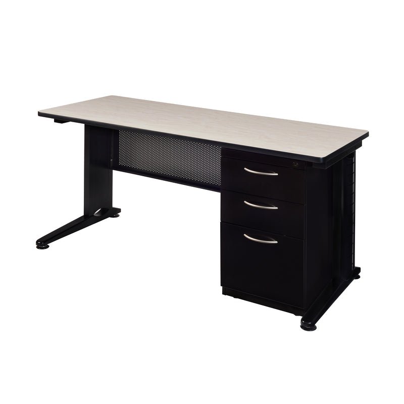 Regency Fusion 72 x 24 Teachers Desk with Single Pedestal Drawer Unit REG-MSP7224 - SchoolOutlet