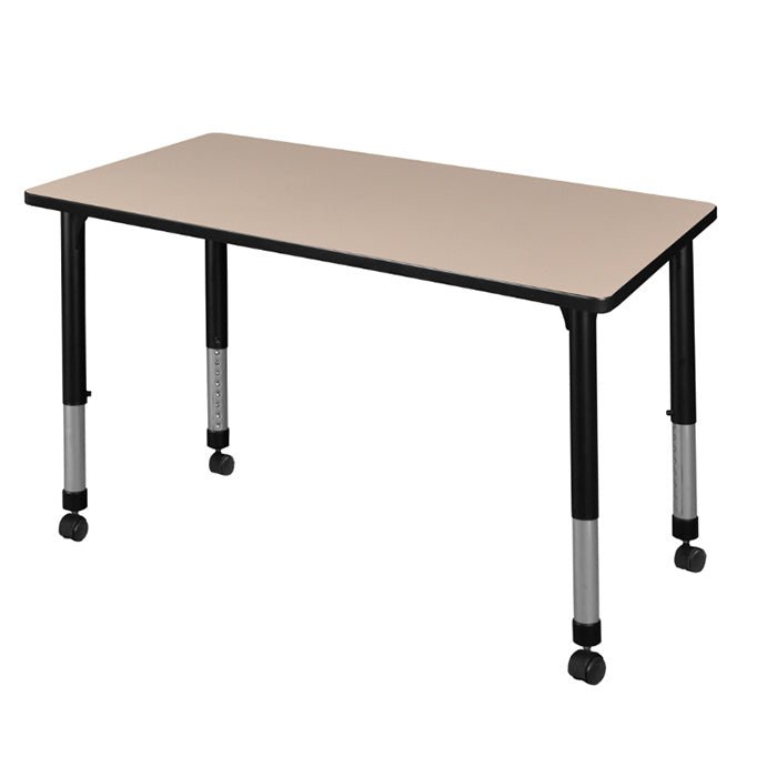 Regency Kee 42 x 24 in. Height Adjustable Mobile Classroom Activity Table - SchoolOutlet