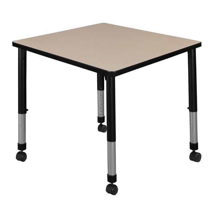 Regency Kee 30 in. Square Height Adjustable Mobile Classroom Activity Table - SchoolOutlet