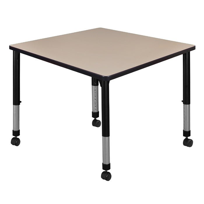 Regency Kee 36 in. Square Height Adjustable Mobile Classroom Activity Table - SchoolOutlet