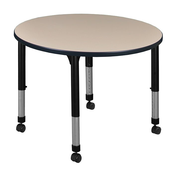 Regency Kee 36 in. Round Height Adjustable Mobile Classroom Activity Table - SchoolOutlet