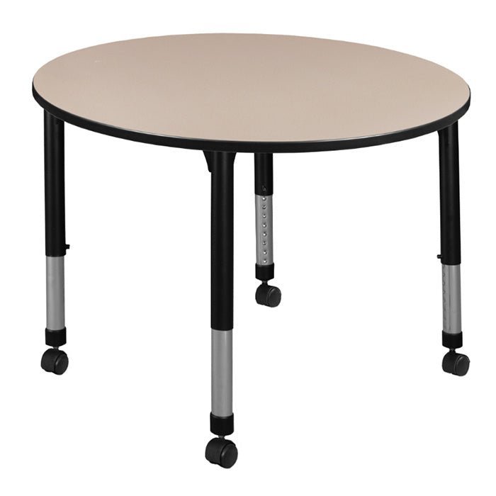 Regency Kee 48 in. Round Height Adjustable Mobile Classroom Activity Table - SchoolOutlet