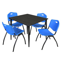 Regency Kahlo 48 in. Square Breakroom Table & 4 M Stack Chairs - REG-TPL484847
