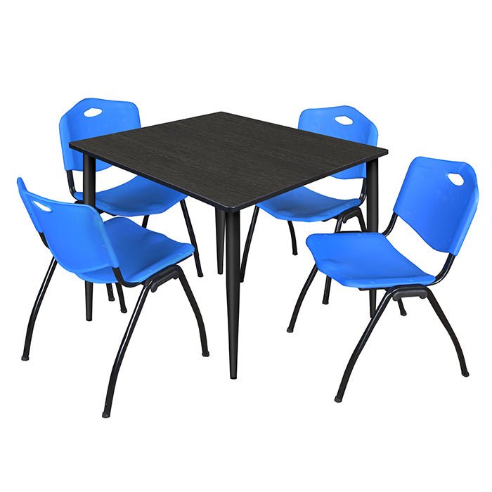 Regency Kahlo 48 in. Square Breakroom Table & 4 M Stack Chairs - REG-TPL484847 - SchoolOutlet