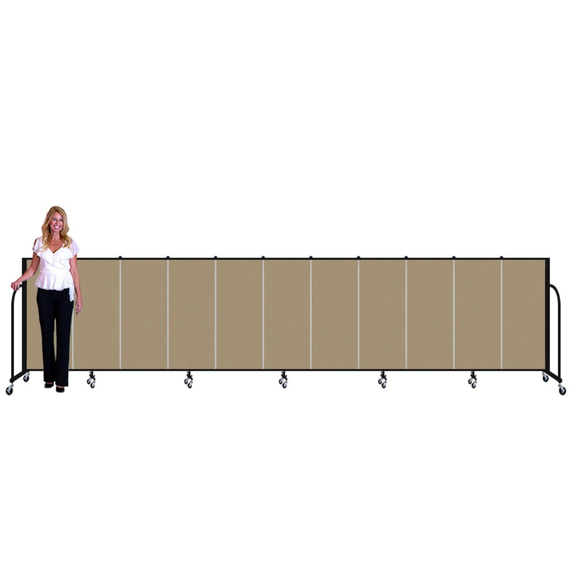 Screenflex FSL4011 - 11 Panels Standard Portable Room Divider 20' 5" L x 4' H - SchoolOutlet