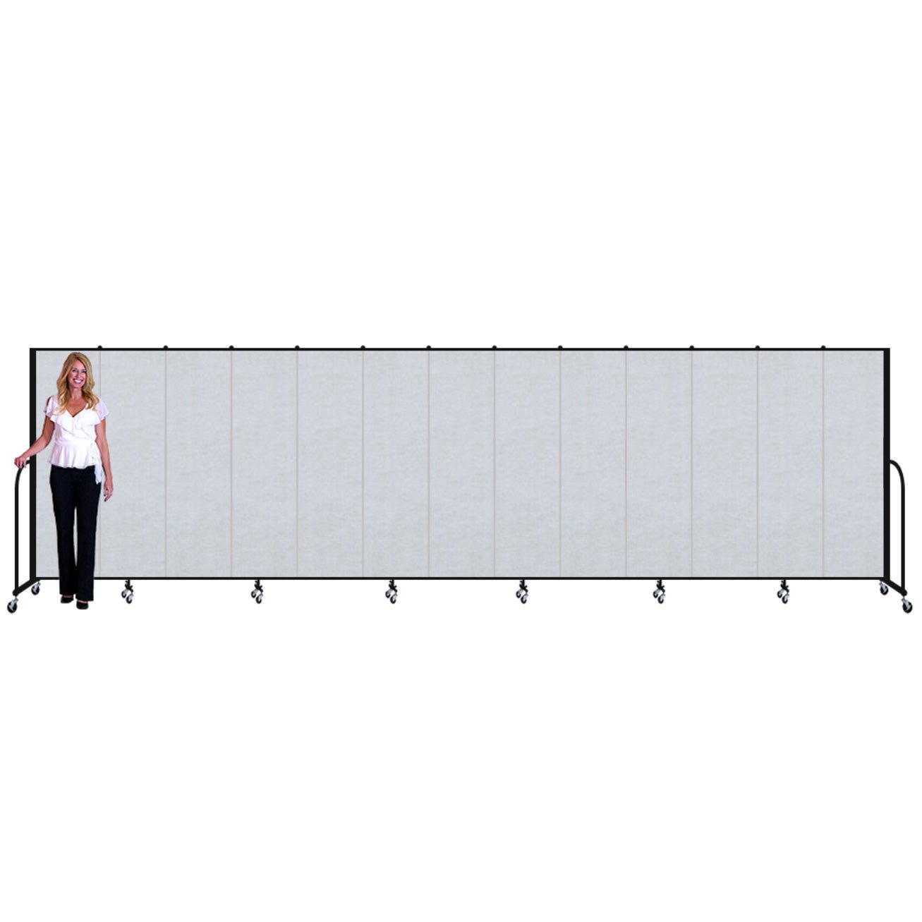 Screenflex FSL6013 - 13 Panels Standard Portable Room Divider 24' 1" L x 6' H - SchoolOutlet