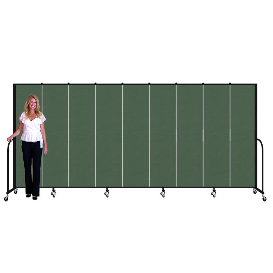 Screenflex FSL689 - 9 Panels Standard Portable Room Divider 16' 9" L x 6' 8" H - SchoolOutlet