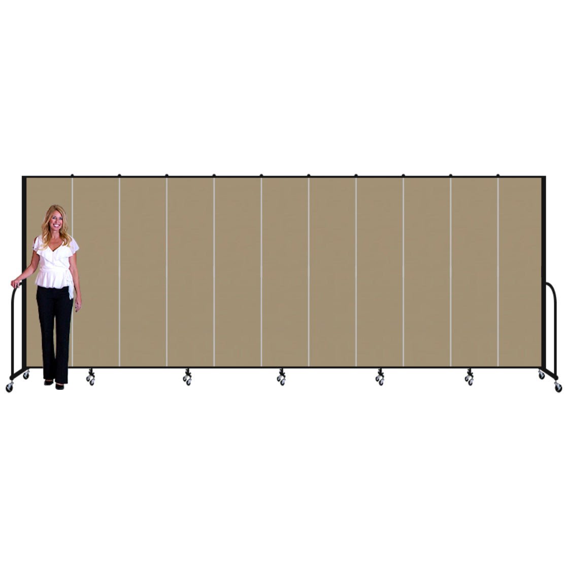 Screenflex FSL7411 - 11 Panels Standard Portable Room Divider 20' 5" L x 7' 4" H - SchoolOutlet