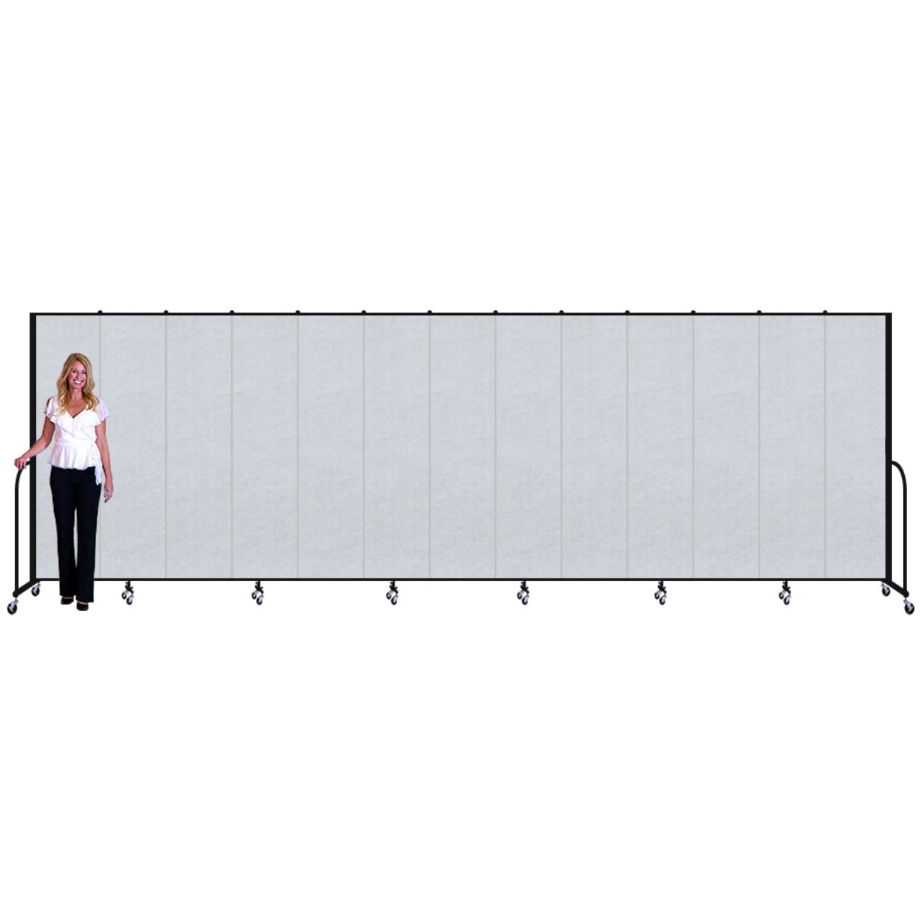 Screenflex FSL7413 - 13 Panels Standard Portable Room Divider 24' 1" L x 7' 4" H - SchoolOutlet