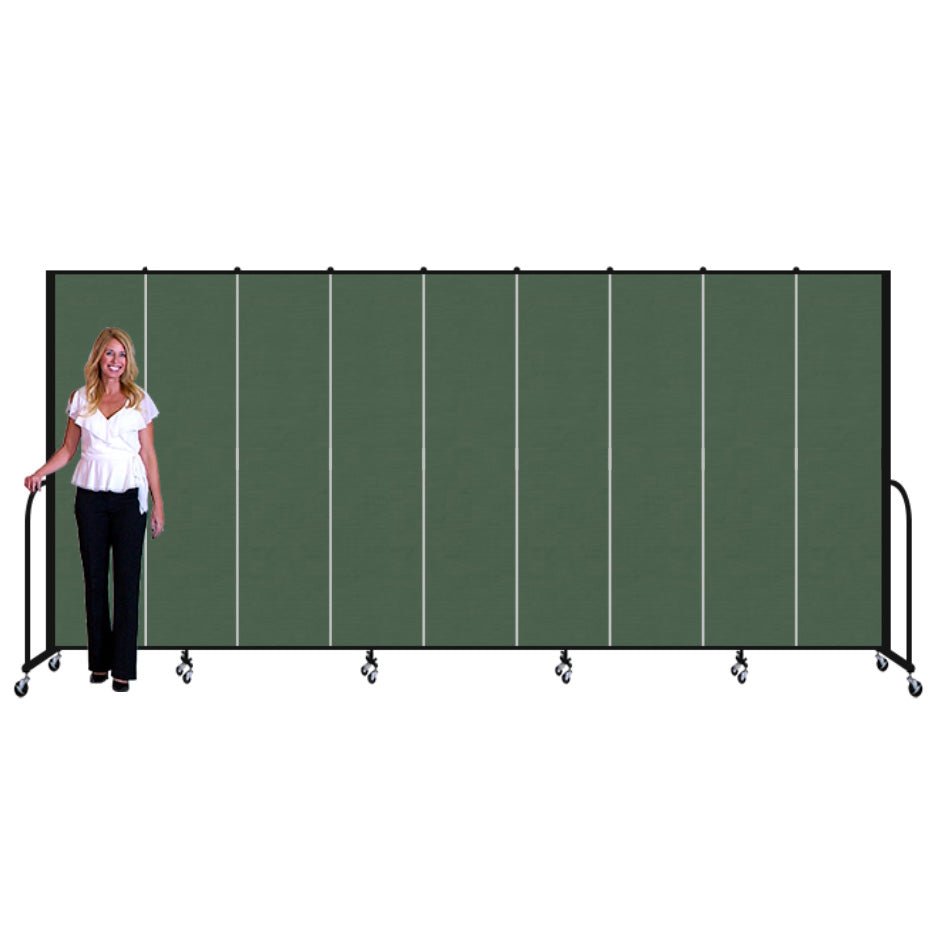 Screenflex FSL749 - 9 Panels Standard Portable Room Divider 16' 9" L x 7' 4" H - SchoolOutlet