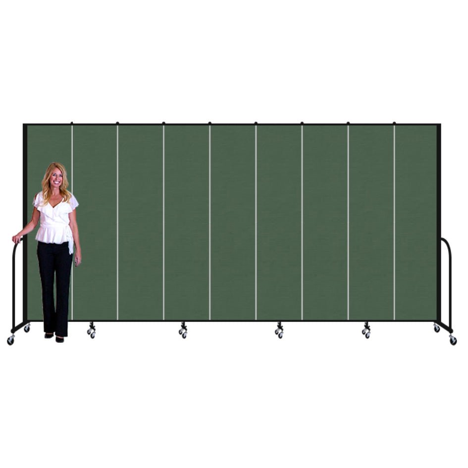 Screenflex FSL809 - 9 Panels Standard Portable Room Divider 16' 9" L x 8' H - SchoolOutlet
