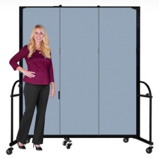 Screenflex HFSL743 - 3 Panels Standard Portable Room Divider 5' 9" L x 7' 4" H - SchoolOutlet