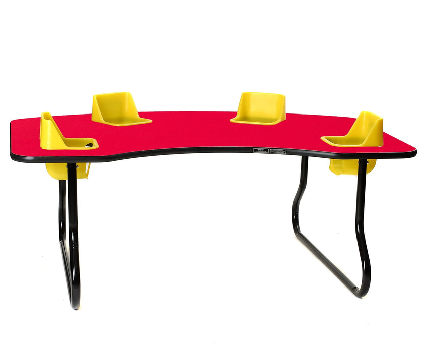 Four-Seat Toddler Table - Traditional (14" H) (Toddler Tables TOD-TT414) - SchoolOutlet