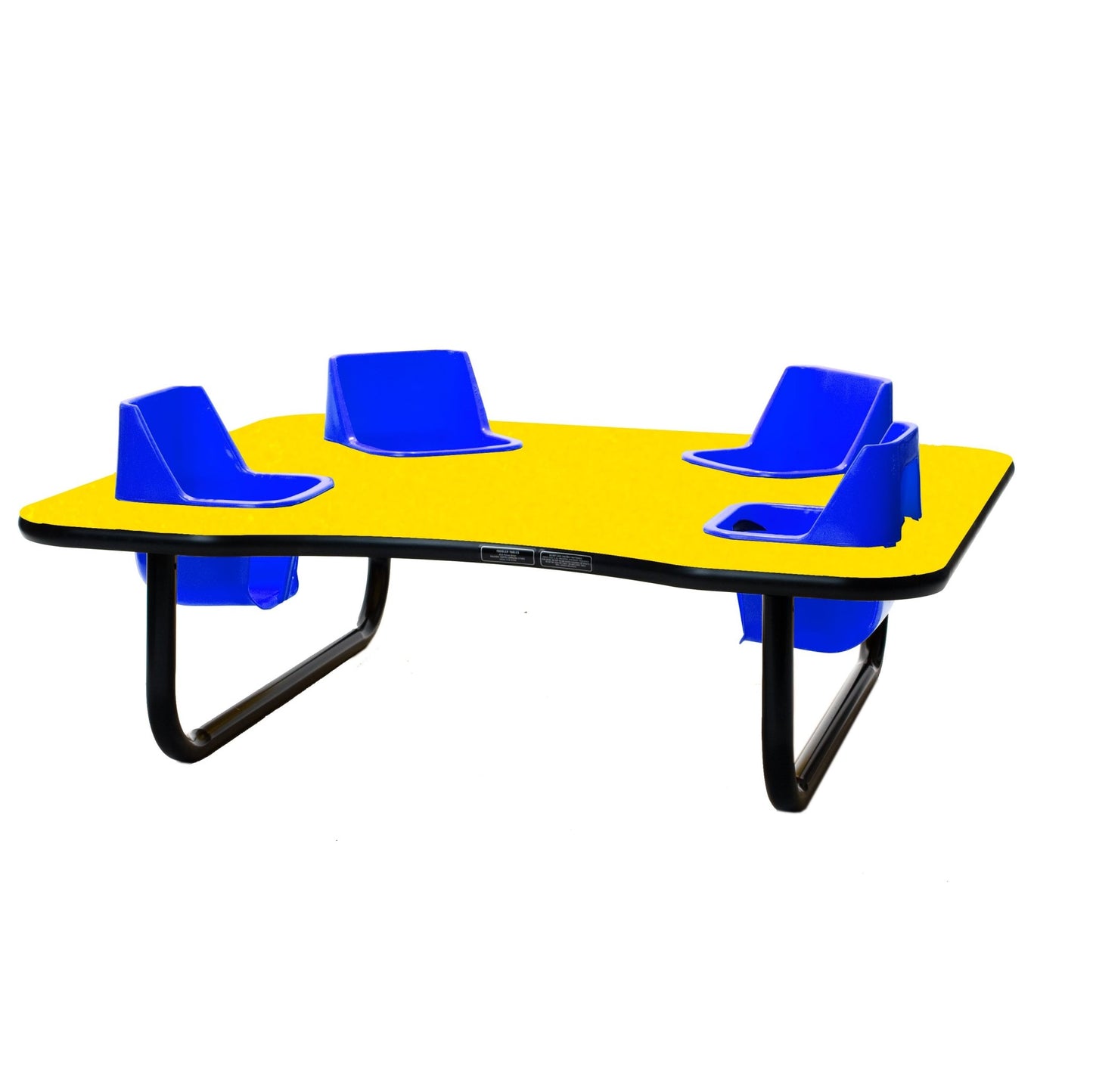 Four-Seat Kidney Toddler Table - Space Saver (14" H) (Toddler Tables TOD-TT414SS) - SchoolOutlet