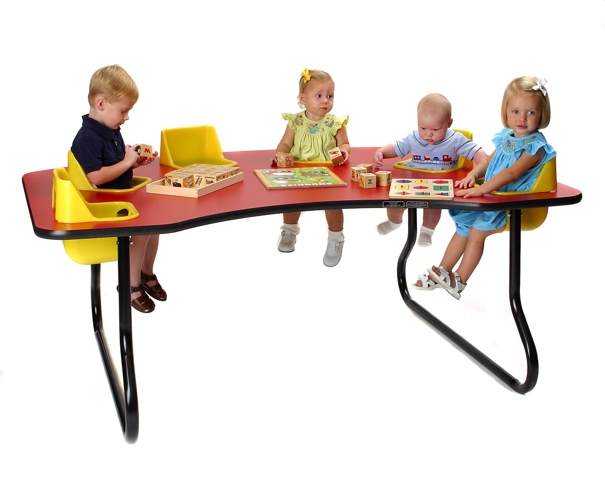 Six-Seat Kidney Toddler Table (14" H) (Toddler Tables TOD-TT614) - SchoolOutlet