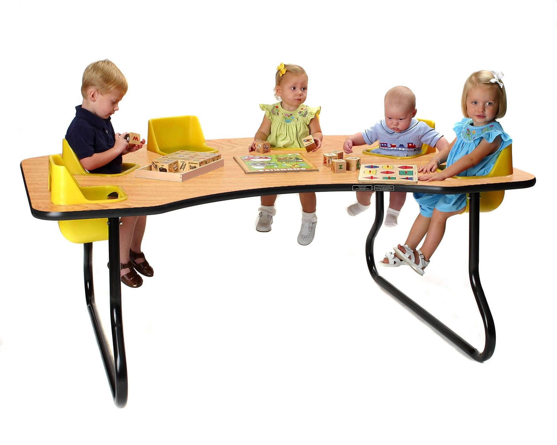 Six-Seat Kidney Toddler Table (27" H) (Toddler Tables TOD-TT627) - SchoolOutlet