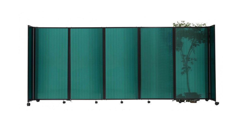 Room Divider Straight Wall Sliding Portable Partition Sound Absorbing Polycarbonate - SchoolOutlet