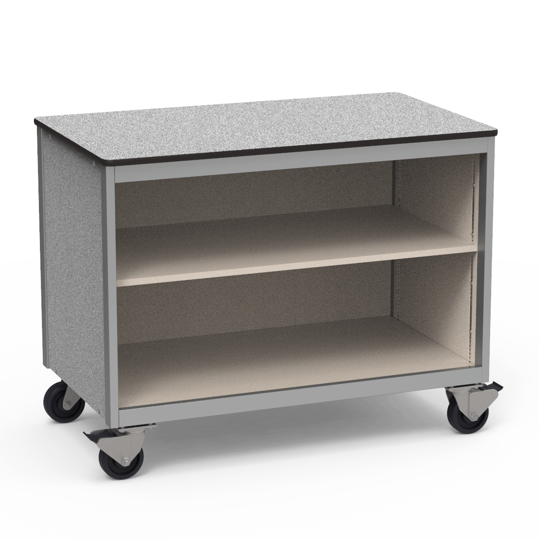 Virco 2301DFND - Mobile Storage Cabinet Double-Faced With One Adjustable Steel Shelf - 48"W x 28"D x 36"H (Virco 2301DFND) - SchoolOutlet