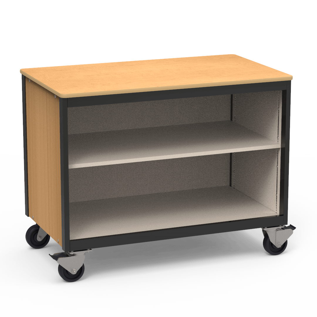 Virco 2301DFND - Mobile Storage Cabinet Double-Faced With One Adjustable Steel Shelf - 48"W x 28"D x 36"H (Virco 2301DFND) - SchoolOutlet