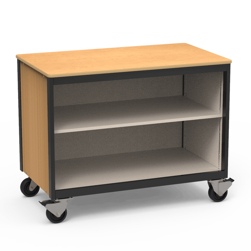 Virco 2301DFND - Mobile Storage Cabinet Double-Faced With One Adjustable Steel Shelf - 48"W x 28"D x 36"H (Virco 2301DFND) - SchoolOutlet
