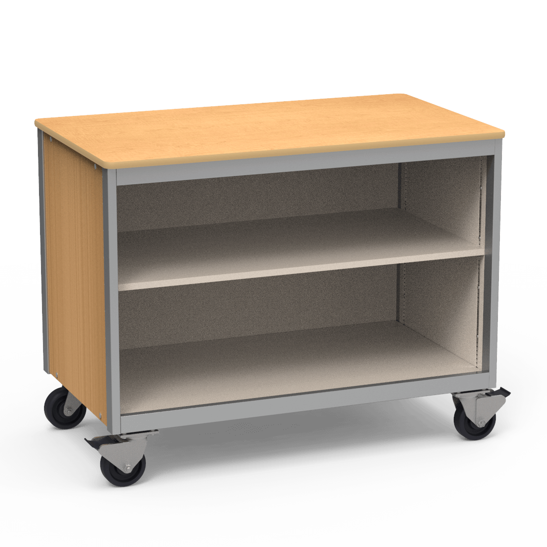 Virco 2301DFND - Mobile Storage Cabinet Double-Faced With One Adjustable Steel Shelf - 48"W x 28"D x 36"H (Virco 2301DFND) - SchoolOutlet
