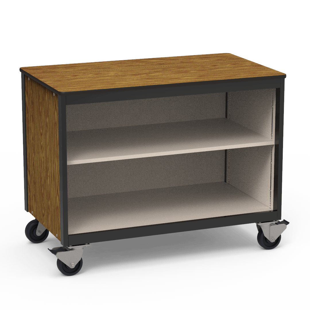 Virco 2301DFND - Mobile Storage Cabinet Double-Faced With One Adjustable Steel Shelf - 48"W x 28"D x 36"H (Virco 2301DFND) - SchoolOutlet