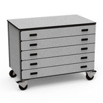 Virco 2325 - Mobile Storage Cabinet With Five Paper Drawers - 48