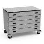 Virco 2325 - Mobile Storage Cabinet With Five Paper Drawers - 48