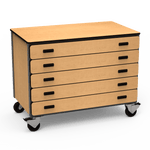 Virco 2325 - Mobile Storage Cabinet With Five Paper Drawers - 48