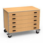 Virco 2325 - Mobile Storage Cabinet With Five Paper Drawers - 48