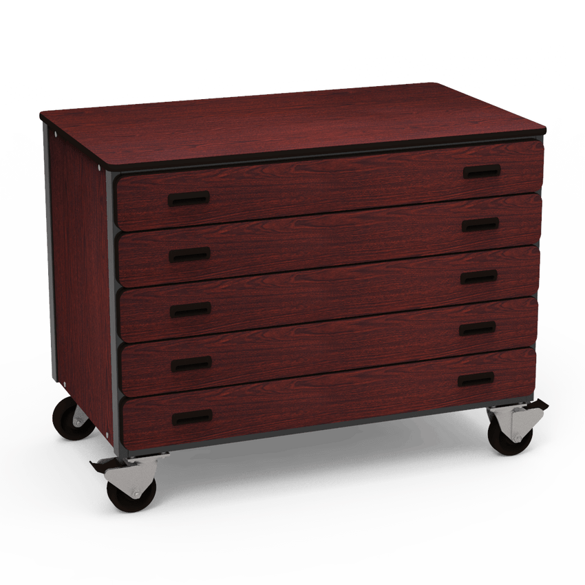 Virco 2325 - Mobile Storage Cabinet With Five Paper Drawers - 48"W x 28"D x 36"H (Virco 2325) - SchoolOutlet