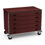 Virco 2325 - Mobile Storage Cabinet With Five Paper Drawers - 48