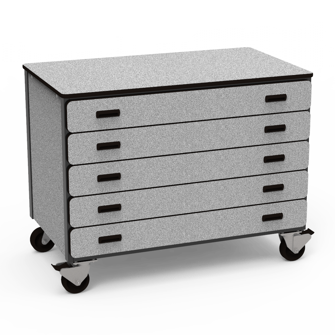Virco 2325MMB - Mobile Storage Cabinet With Five Paper Drawers, Magnetic Marker Back - 48"W x 28"D x 36"H (Virco 2325MMB) - SchoolOutlet