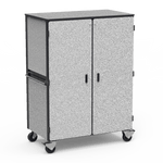 Virco 2501 - Mobile Storage Cabinet With Four Adjustable Steel Shelves, Two Hinged Doors - 48