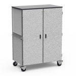 Virco 2501 - Mobile Storage Cabinet With Four Adjustable Steel Shelves, Two Hinged Doors - 48