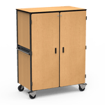 Virco 2501 - Mobile Storage Cabinet With Four Adjustable Steel Shelves, Two Hinged Doors - 48