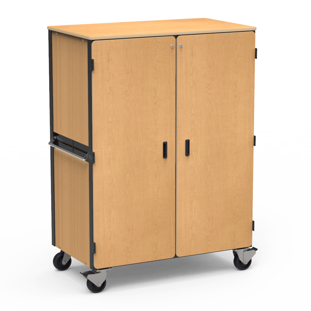 Virco 2501 - Mobile Storage Cabinet With Four Adjustable Steel Shelves, Two Hinged Doors - 48"W x 28"D x 66"H (Virco 2501) - SchoolOutlet